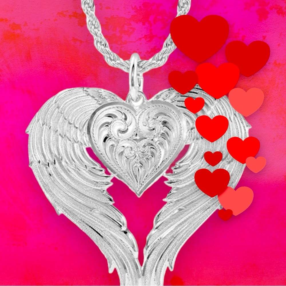 Montana Silversmiths winged heart necklace (silver)